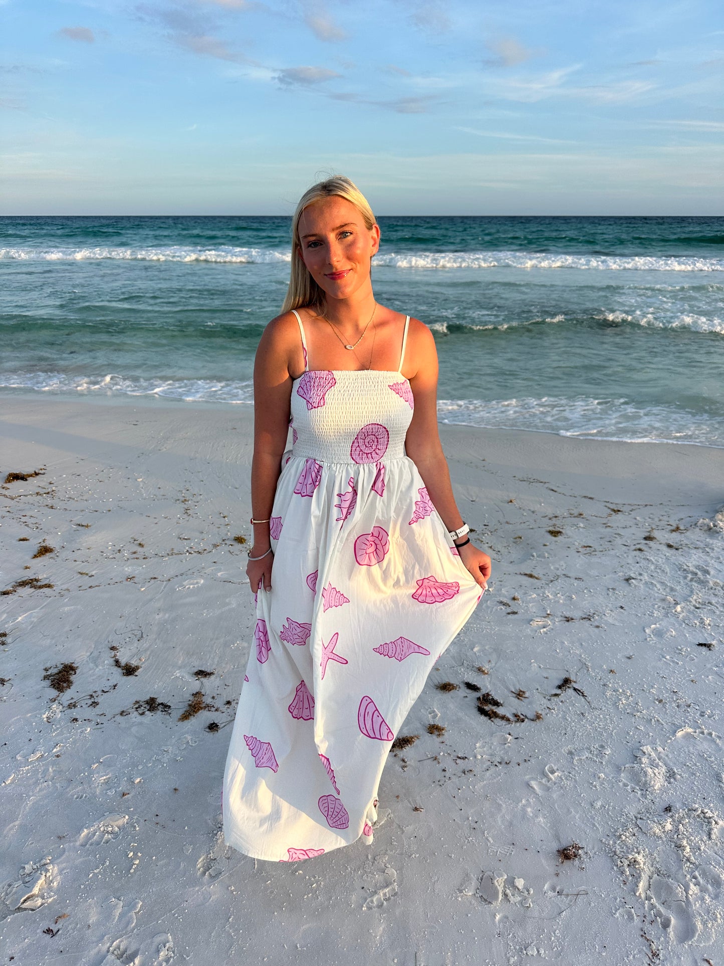 pink seashell dress
