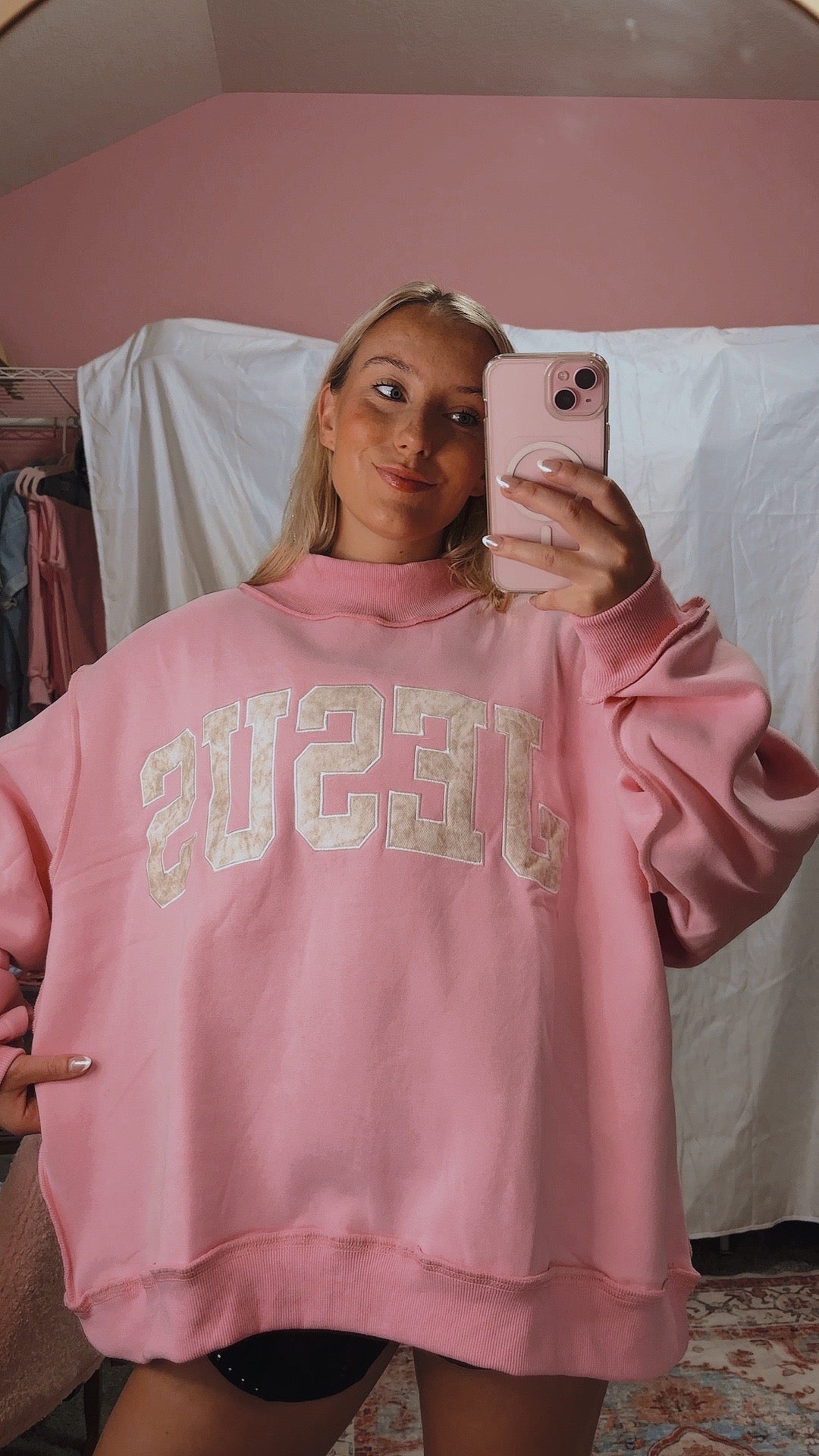 JESUS mock neck pullover