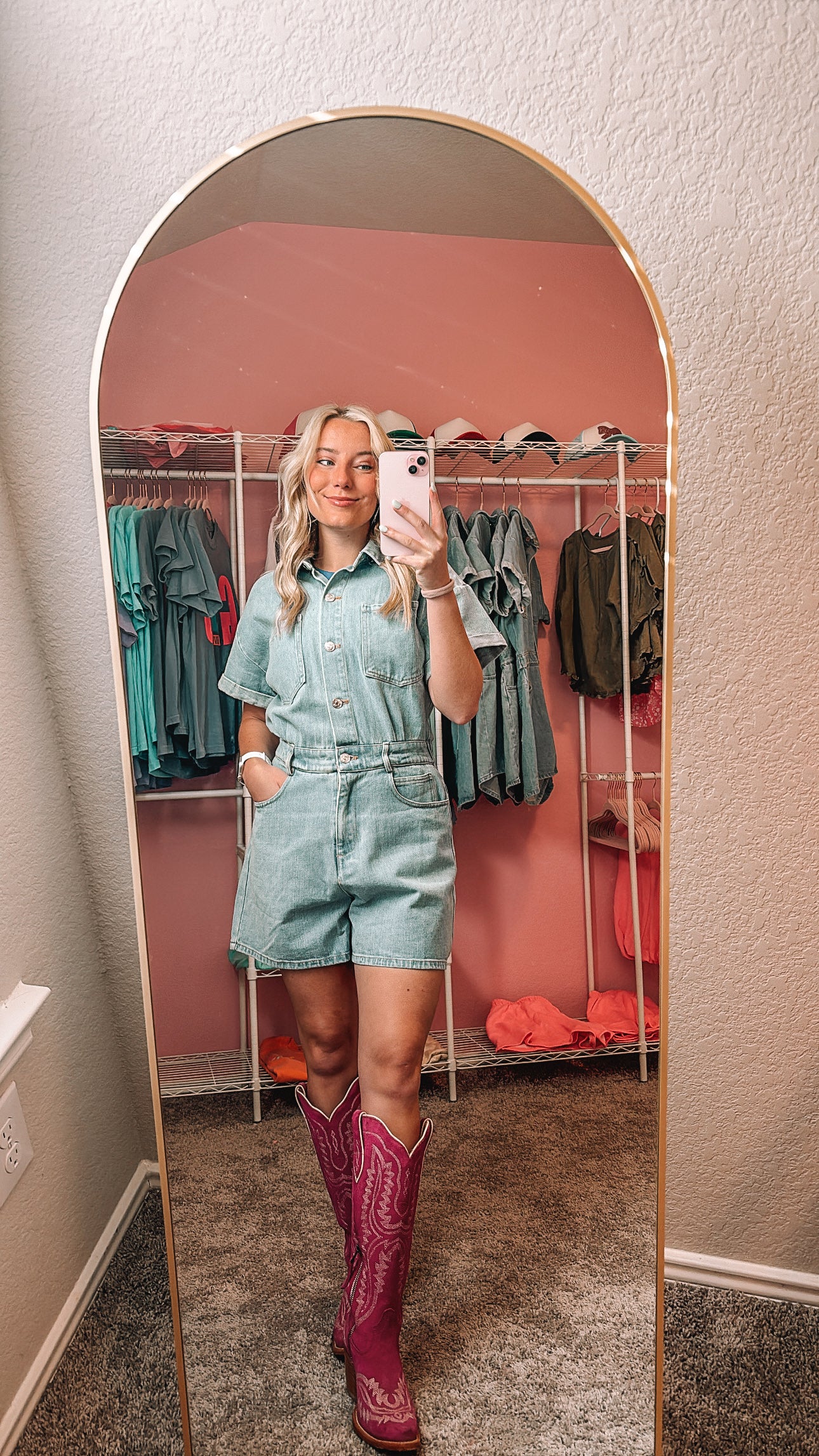 Cowgirl barbie denim romper