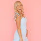baby blue ruffle dress
