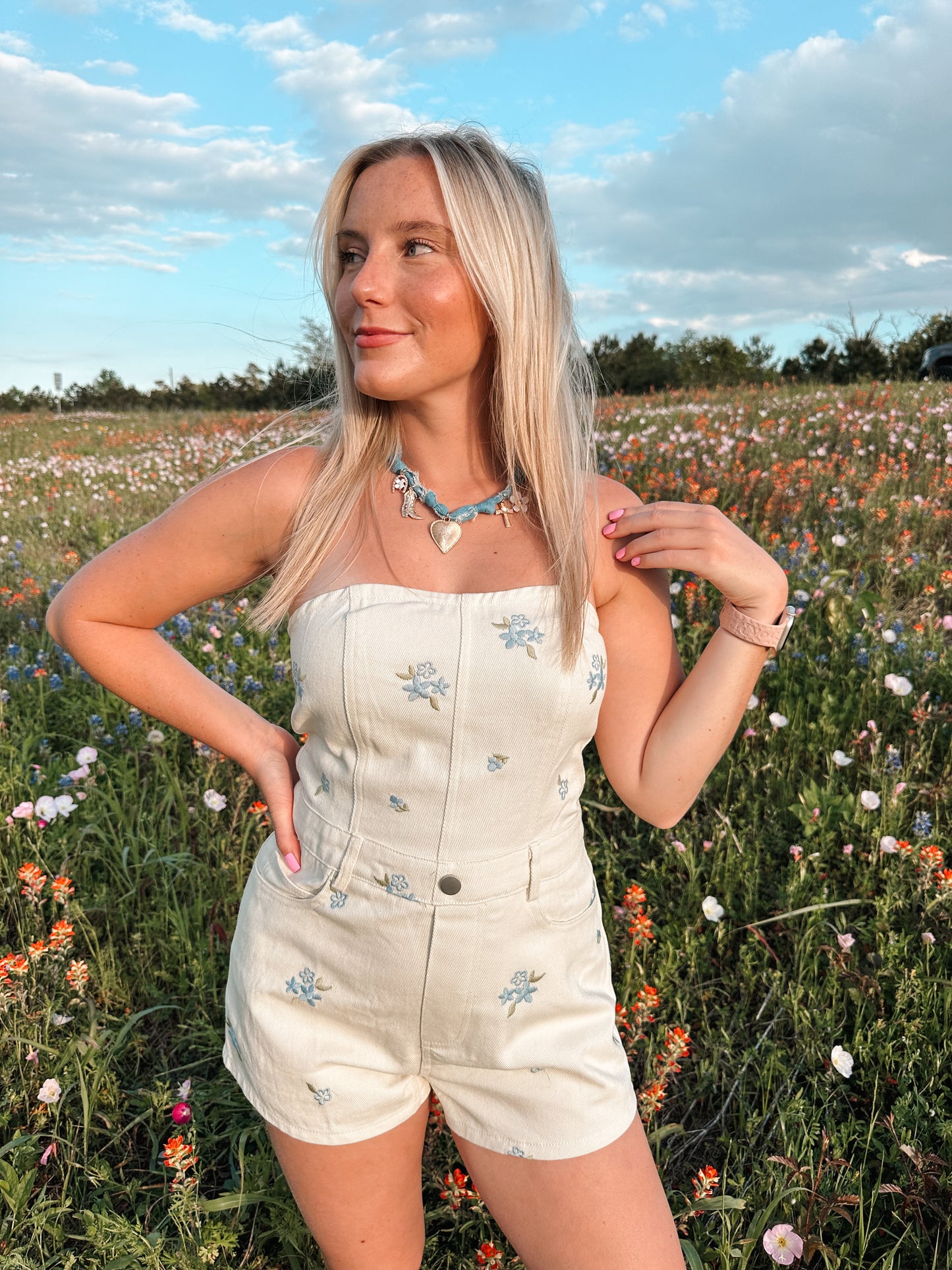 sunkissed denim romper