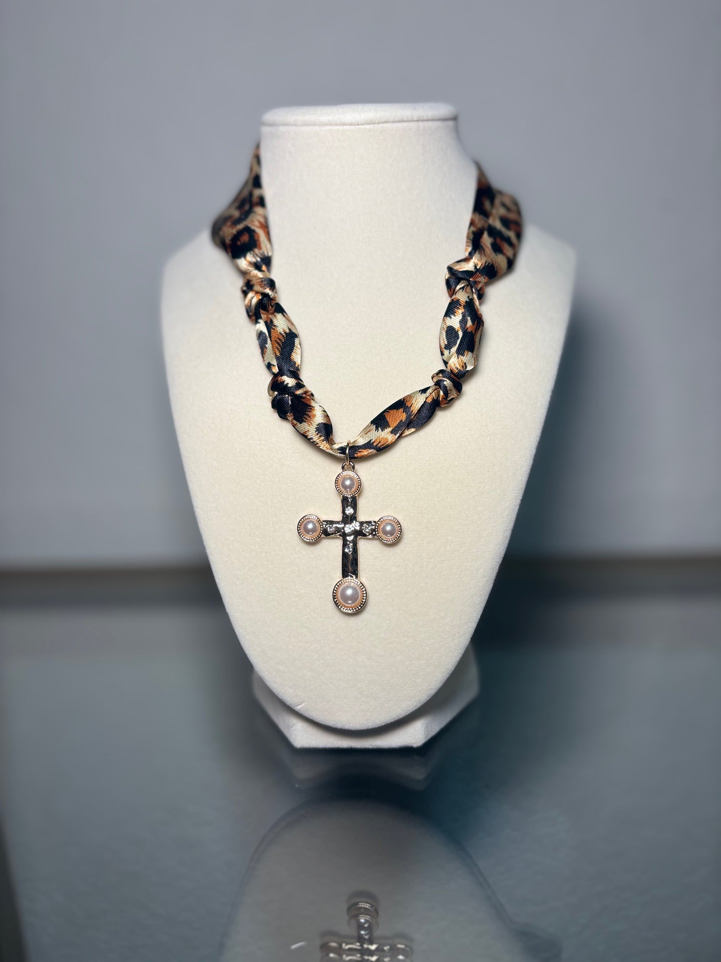 cheetah cross necklace