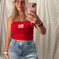 pearl denim skort