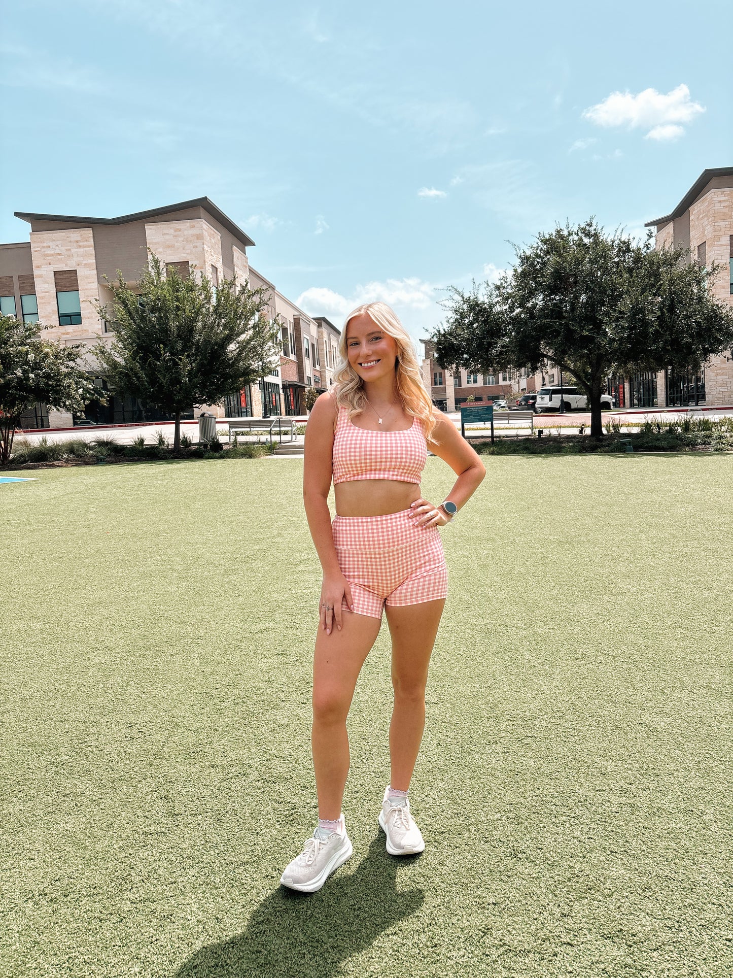 gingham athletic set