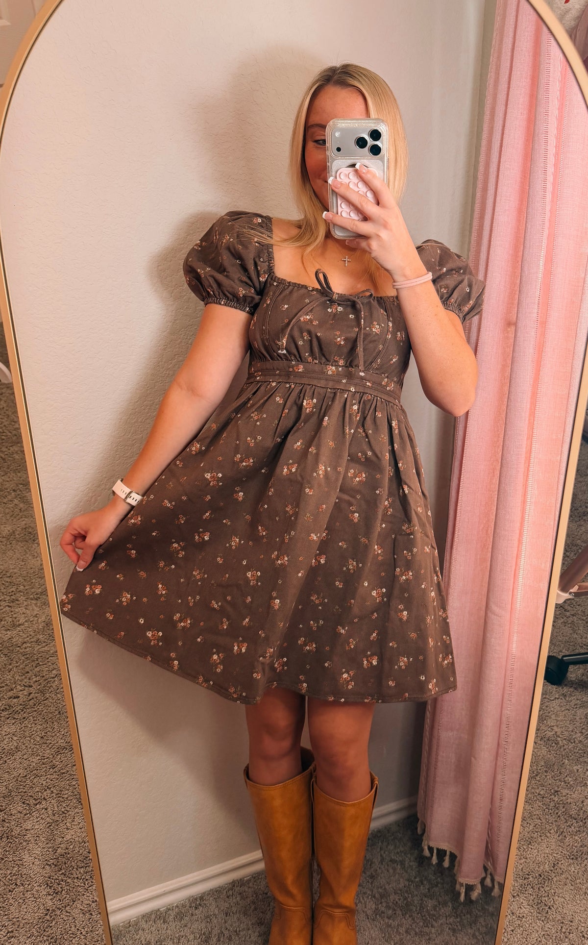 autumn girl dress brown