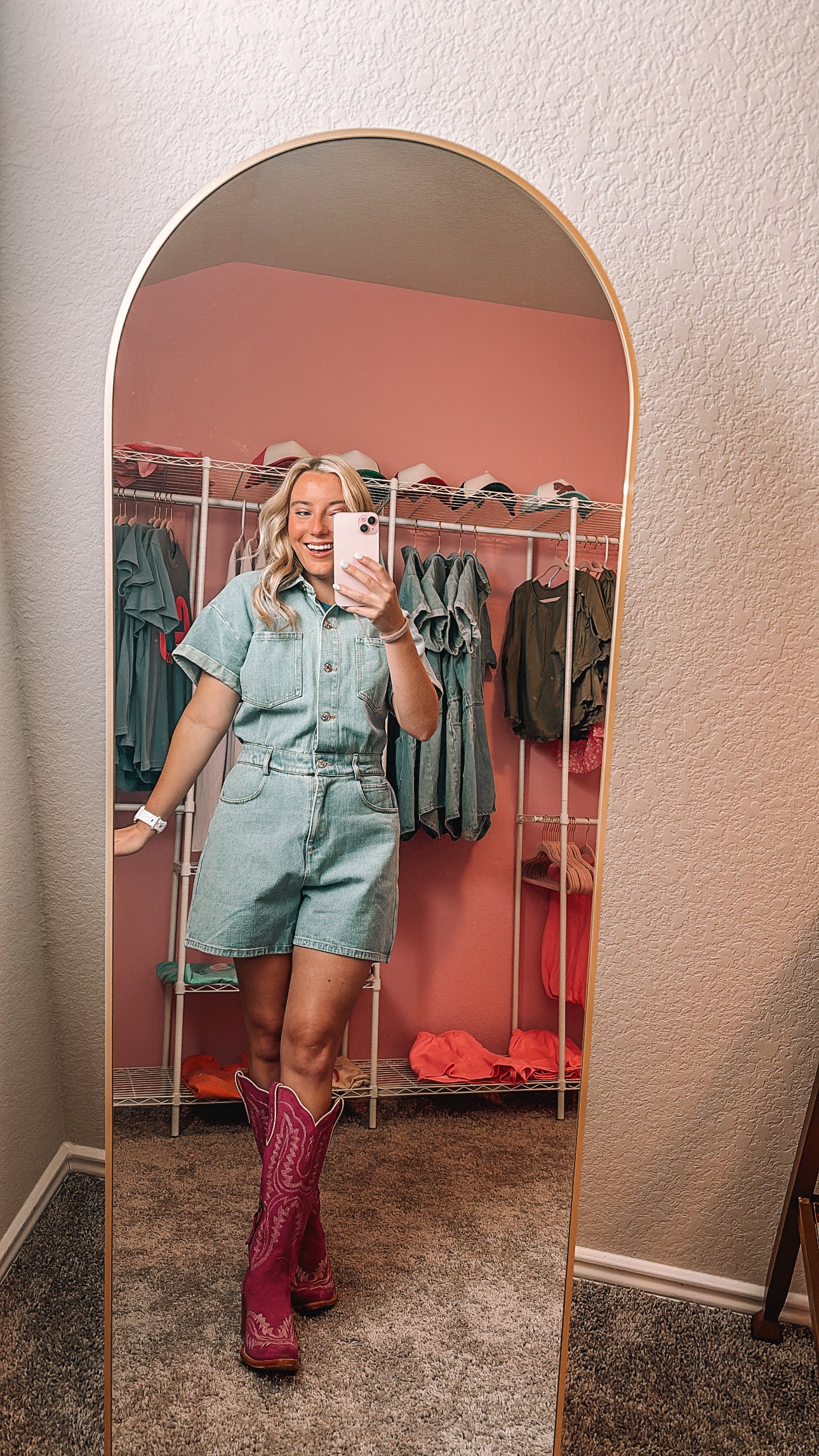 Cowgirl barbie denim romper