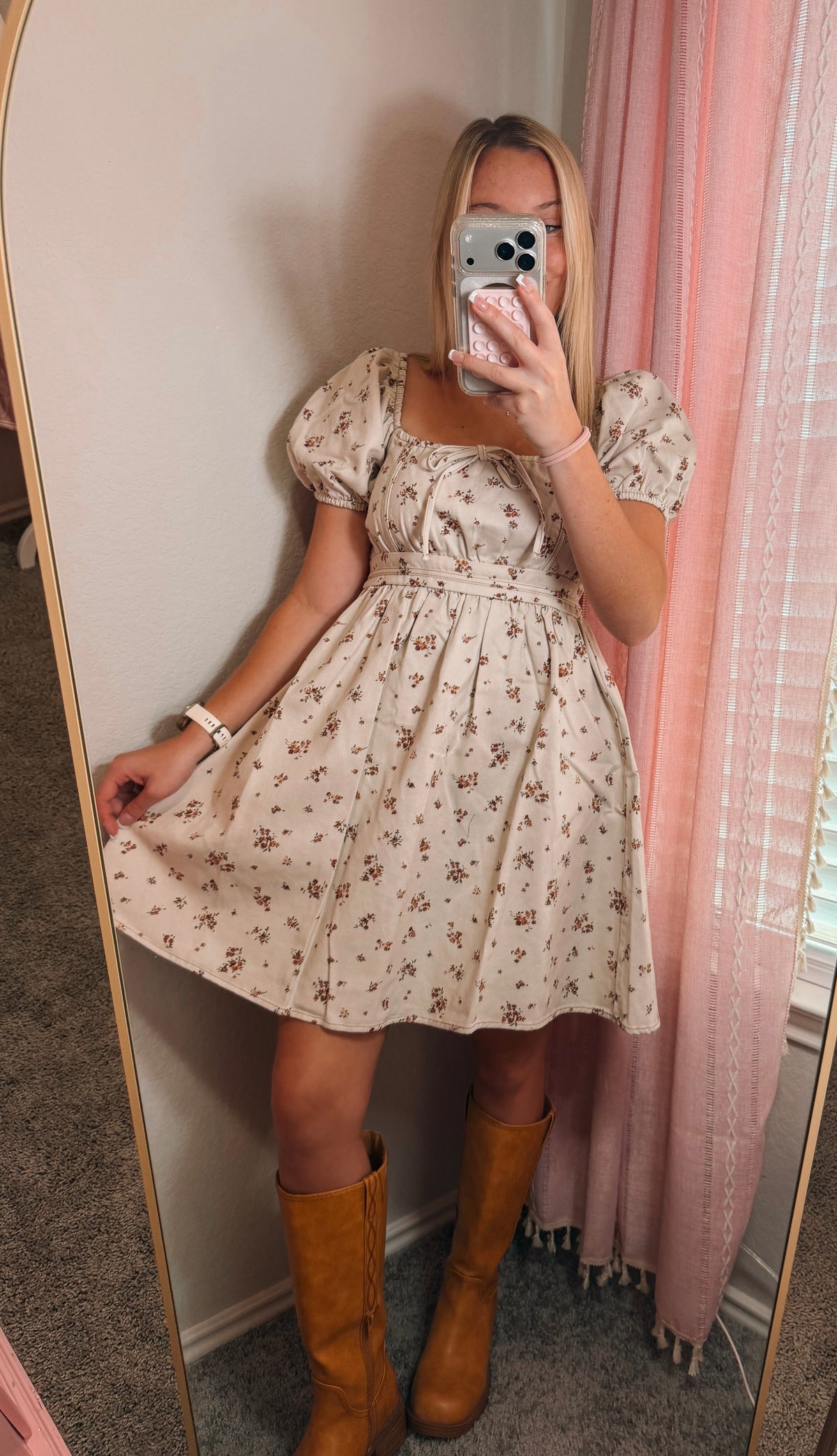 autumn girl dress cream