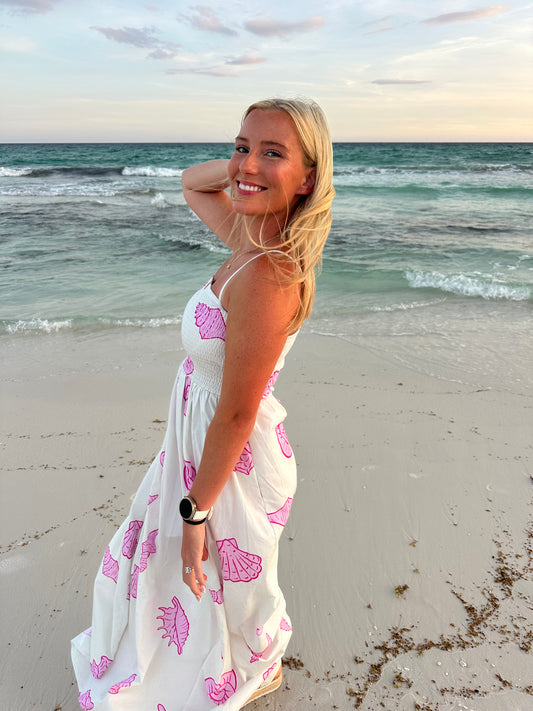 pink seashell dress