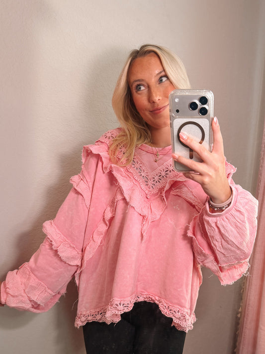 pink autumn top