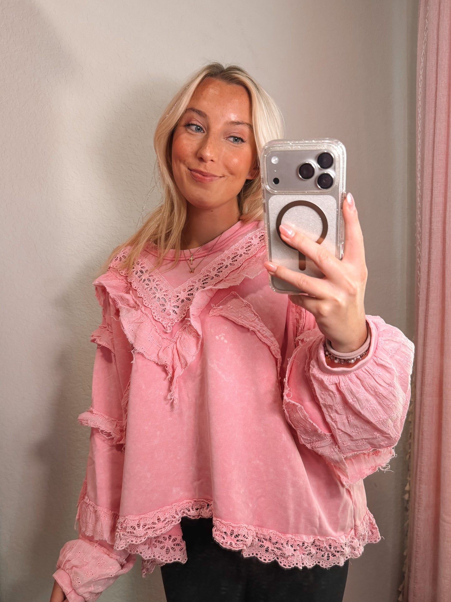 pink autumn top
