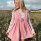 pink skies denim romper