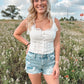 white lace tank