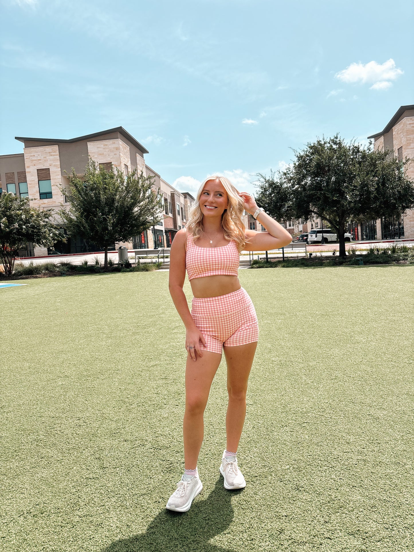 gingham athletic set
