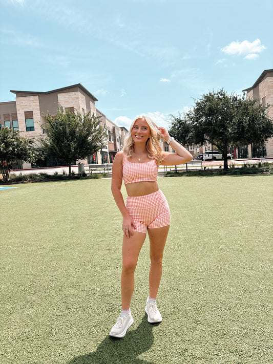 gingham athletic set