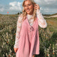 pink skies denim romper