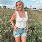 white lace tank