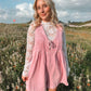 pink skies denim romper