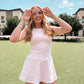 Pink polka dot athletic dress