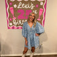 polka dot denim romper