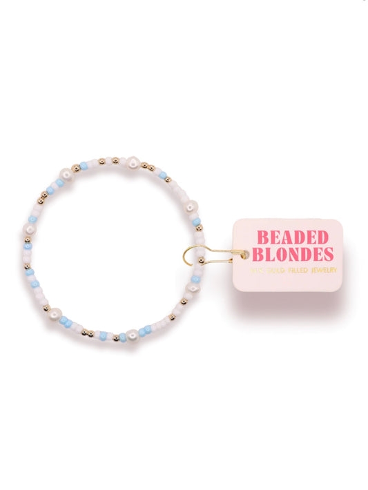 Blue pearl sprinkle bracelet