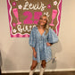 polka dot denim romper
