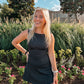 black polka dot athletic dress