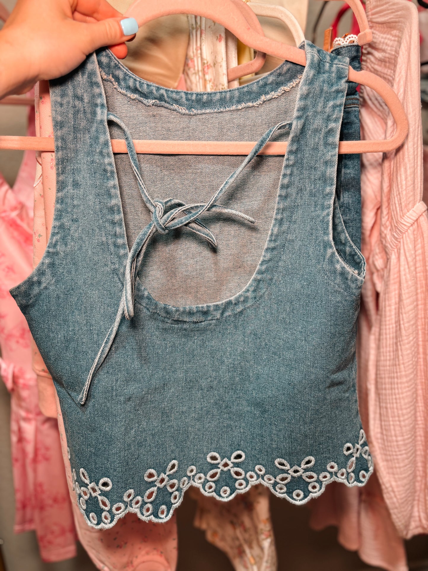 miley denim top
