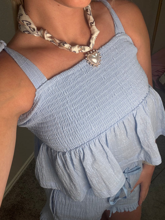 scarf heart necklace