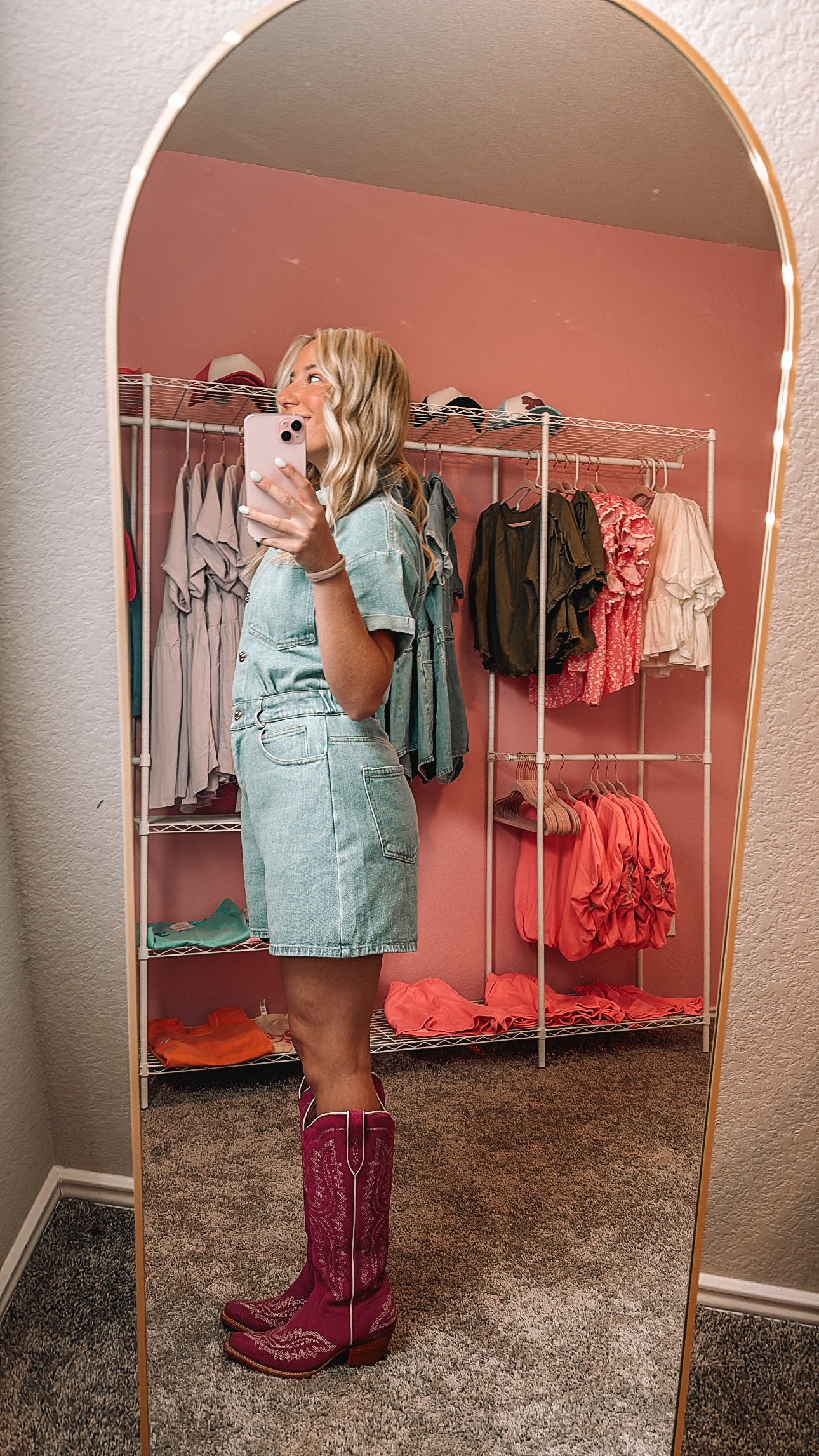 Cowgirl barbie denim romper